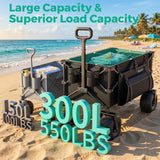 SUNNYFEEL Beach Wagon with Big Wheels for Sand - 300L Large Capacity