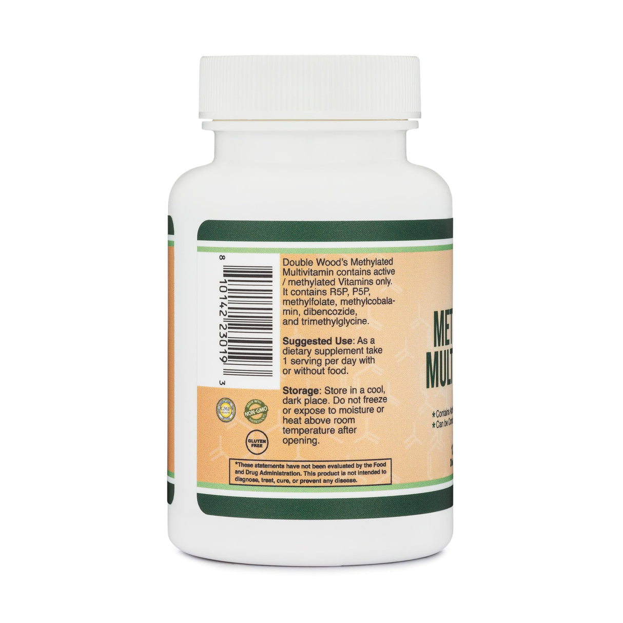 Methylated Multivitamin (Methylated and Activated Vitamins Only - Methylated B Complex with Trimethylglycine (TMG) and Methylfolate)(Non-GMO, Gluten Free MTHFR Supplement) 120 Capsules by Double Wood