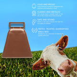 Bevin Bells Long Distance Cow Bells 10LD (Copper & Copper) | Christmas Bells | Made from Steel | Loud Noise Makers | w/White Strap Around The Handle | Easier to Hold | Made in CT, USA