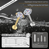 GEMQUEEN Moissanite Earrings Studs Flat Back Hypoallergenic : G23 Titanium Earring for Cartilage Internal Thread 18G Helix Tragus Conch Piercing Jewelry for Women Men D Color VVS1 1CT