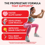 Peach Perfect Creatine Monohydrate Gummies for Women & Men, Boost Focus, Strength, and Endurance, Vegan, Gluten-Free, Non-GMO, 5 Grams of Creatine per Serving, 30 SVG, Tropical Punch