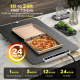 VTAR Electric Food Warming Mat with 8-Level Temp & 24H Timer | Rollable Buffet Tray Warmer for Party, Even Heating with Dual NTC, Auto Shut Off- Black