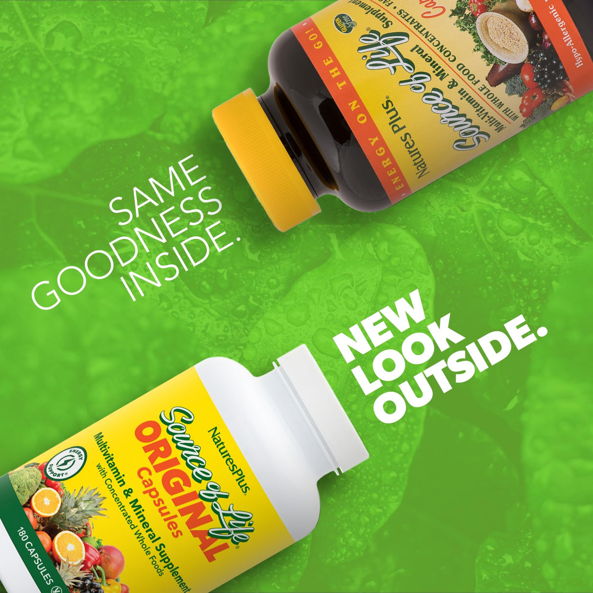 Natures Plus Source of Life - 180 Capsules - Multivitamin & Mineral Supplement - Supports Natural Energy & Overall Well-Being - Gluten Free, Vegetarian - 20 Servings