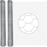 GlikCeil 48 in X 200 ft Chicken Wire Fencing Metal Floral Chicken Wire Mesh for Crafts Poultry Garden, 1 Inch Hexagonal Galvanized Hardware Cloth Netting for Poultry Coop Barrier Rabbit Cage(Silver)