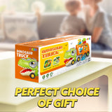 JOYIN Dinosaur Toys for Kids 2-4, Toddler Boy Toys, Dinosaur Carrier Truck with 6 Rubber Car Vehicles, Christmas Birthday Gifts with Music & Lights for 2 3 4 5 Year Old