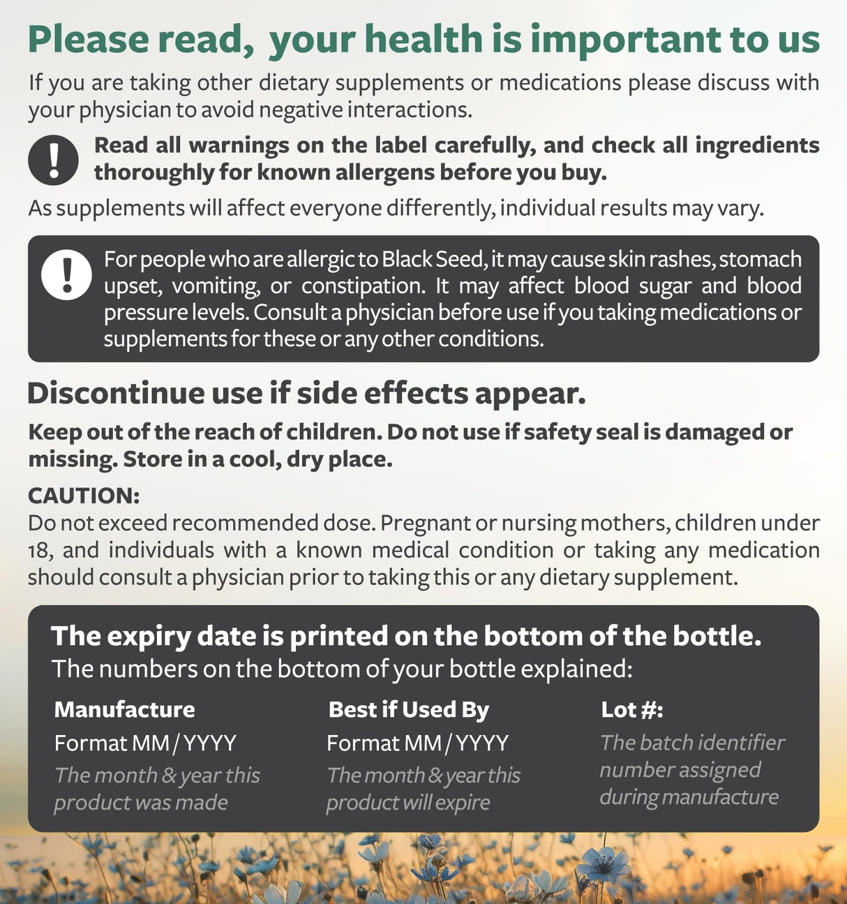 Black Seed Oil - 60 Softgel Capsules (Non-GMO & Vegan) Premium Cold-Pressed Nigella Sativa Producing Pure Black Cumin Seed Oil with Vitamin E - 500mg Each, 1000mg Per 2 Capsule Serving