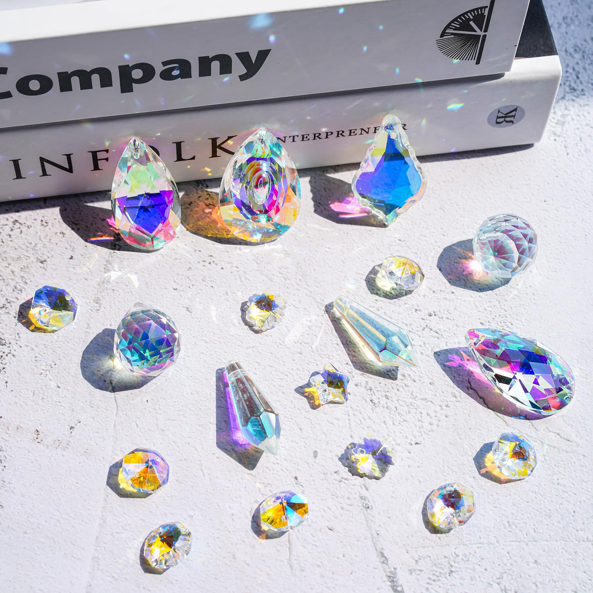215pcs Crystal Suncatcher Craft Kit Rainbow Prisms Beads DIY Window Decor
