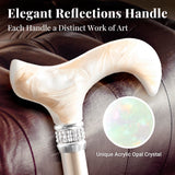 Merry Sticks Designer Foldable Walking Canes with Finest European Crystals, Folding Canes for Women and Men, Adjustable & Collapsible Canes for Seniors, Stylish Rhinestone Gift - Royal Champagne Gold