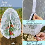 Blueberry Bush Netting Cover with Zipper Drawstring,2 Pcs 3.9 * 5.2 FT