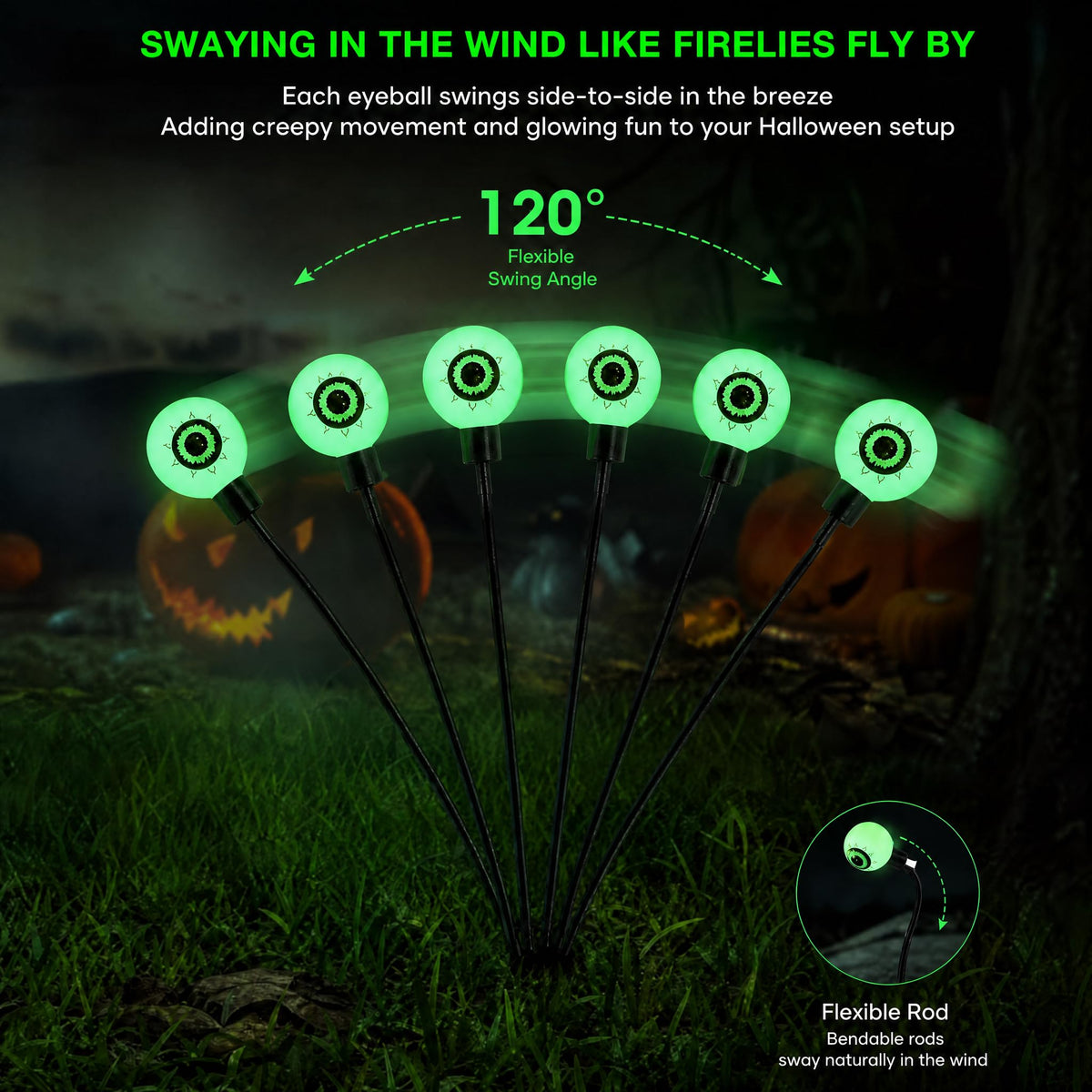 Dazzle Bright 4Pack Halloween Decorations Outdoor Solar Lights