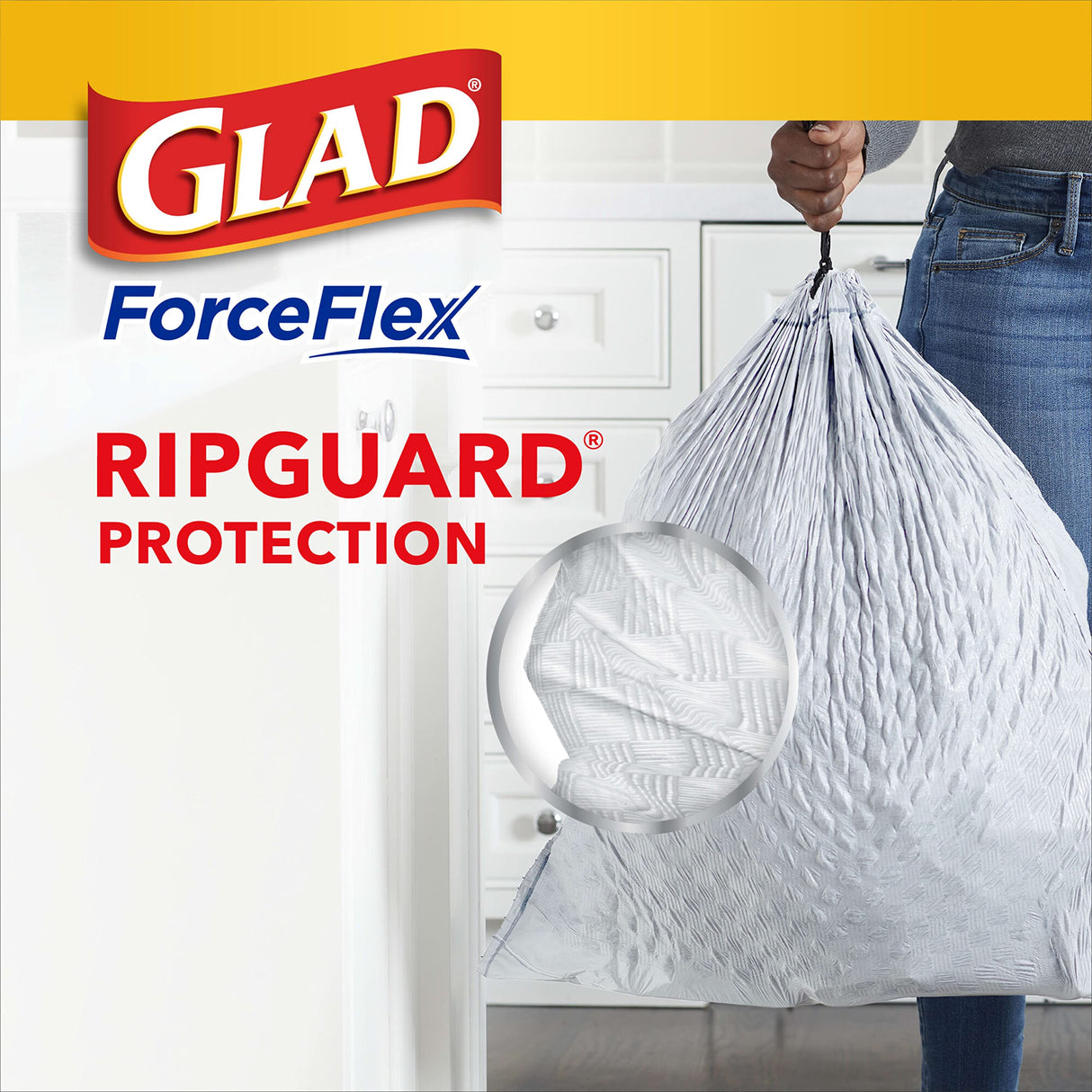 Glad Tall Kitchen Trash Bags 13 Gallon, Gain Lavender Garbage Bags, Odorshield with Drawstring, 80 Count