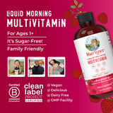 MaryRuth Organics Morning Multivitamin for Women, Men & Kids | Liquid | Vitamin A C D E B6 B12 Biotin Zinc | Beauty | Vegan | Non-GMO | Gluten Free | 15 Servings