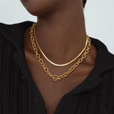 CHESKY 14K Gold Plated Chunky Paperclip Necklace
