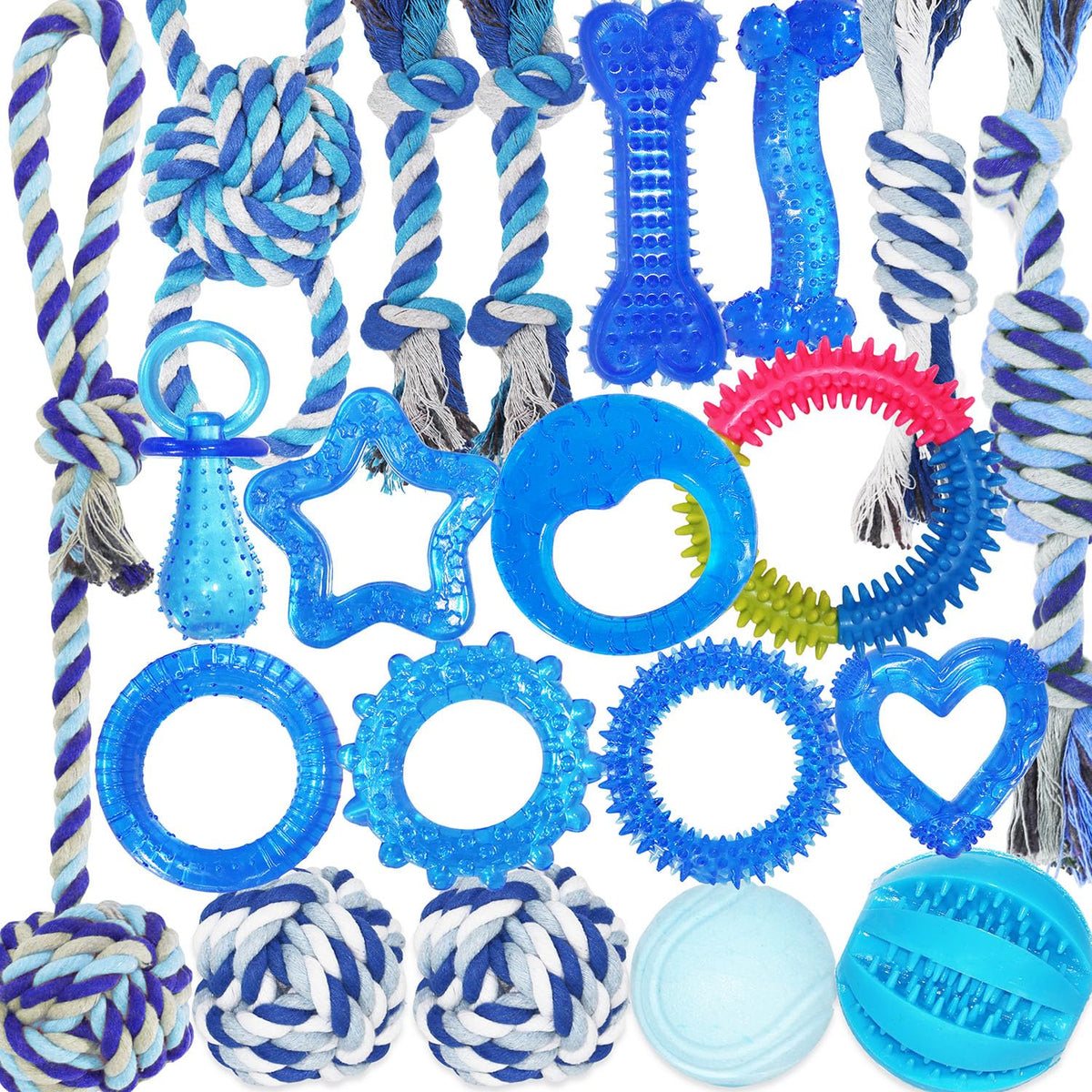 PawsAion 20 Pack Luxury Puppy Teething Chew Toys for Small Dogs and Puppies