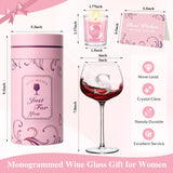 Personalized Gifts for Women - Customized Initial A-Z Wine Glass, Unique Birthday Gifts for Women, Christmas Basket Gift for Her, Mom, Wife, Sister, Friend, Nurse（S）