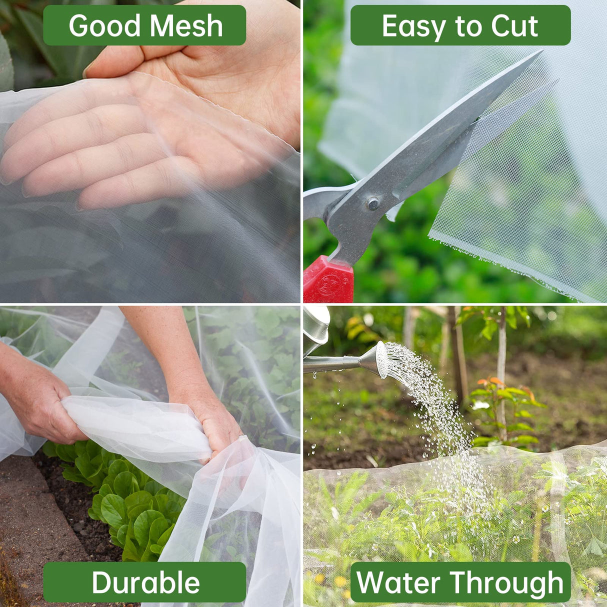 Garden Netting 10x50FT 2 Pack Ultra Fine Mesh, Insect Barrier Bird Netting for Garden Protection, Insect Bug Netting Garden Net for Protecting Plants Vegetables Flowers Fruits