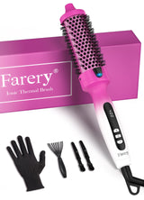 Farery 1.5-Inch Thermal Brush - Ceramic Ionic Heated Round Brush for 90's Full-Bodied Style, Volumizing, Smooth Hair & Natural Curls, Dual MCH Heating, Digital Display, 9 Temperature, Dual Voltage