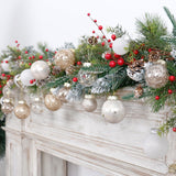 MoonXmas 34PCS Champagne/White Christmas Ball Ornaments Set for Tree Decor
