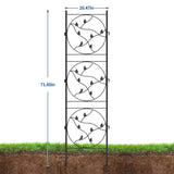 Garvee 21"x72" Metal Garden Trellis Panel (2-Pack), Black Rustproof Fence & Plant Support for Climbing Roses, Vines, Vegetables, Indoor/Outdoor Decorative Screen
