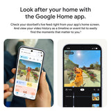 Google Nest Doorbell (Wired, 3rd Gen) - 2K Video and Gemini, Live View, Night Vision, 2-Way Audio - Works with Google Home - 2025 Model - Snow