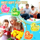 Meooeck 12 Pcs Duck Stress Relief Toys Stress Balls for Adult Mini Glitter Duck Squeeze Fun Fidget Toys Animal Balls Cute for Birthday Party Office Christmas Stocking Stuffer Gift ADHD Autism Anxiety