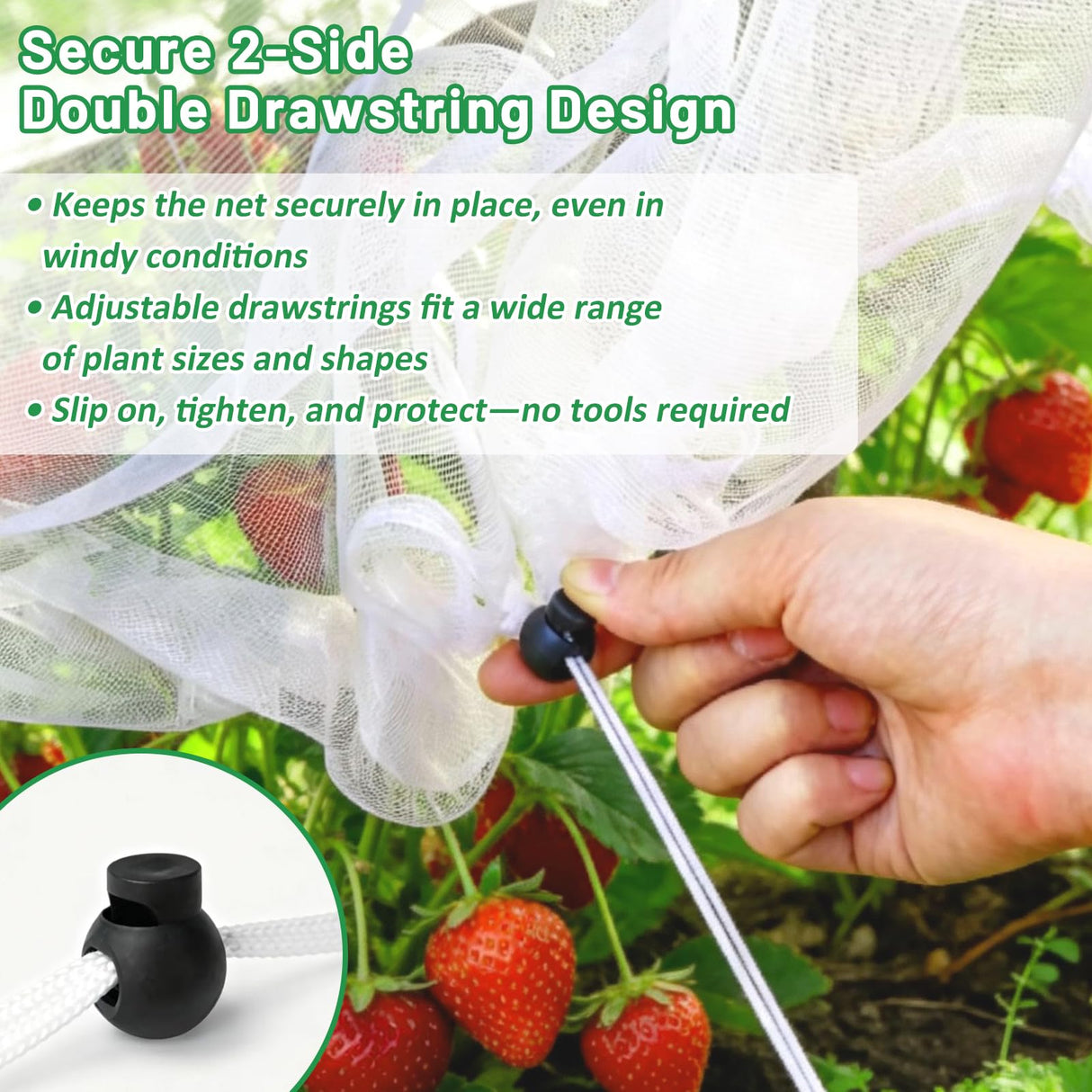 Sunwinx 2 Pack Garden Netting for Raised Beds, 6x3FT Raised Bed Cover for Garden Protection, Ultra Fine Mesh Bird Netting Pest Barrier Screen with Drawstring for Protecting Vegetables Fruits Flowers