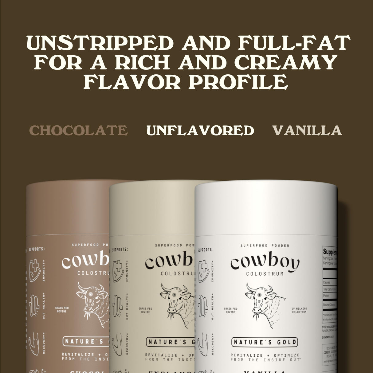 COWBOY COLOSTRUM Powder - Bovine Colostrum Powder for Women & Men - First Day Milking Whole Colostrum - Grass Fed Colostrum Supplement for Gut Health, Immunity, Skin & Hair (Unflavored, 40 Servings)