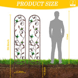 aboxoo 2-Pack Hummingbird Metal Garden Trellis,60" Decorative Outdoor Fence