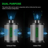 MELONFARM 6" Air Carbon Filter Smelliness Control with Australia Virgin Charcoal, Odor Removal Carbon Filter for Grow Tent, Inline Fan, Hydroponics, Pre-Filter Included, Insulated Flange 6" x 12"
