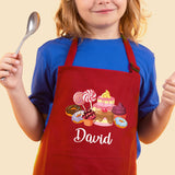 7th Hill Personalized Kids Apron for Cooking, Custom Kid Apron with Chef Hat, Toddler Cooking Apron for Girls and Boys, Baking & Painting Apron, Christmas Gift For Children