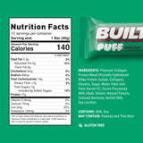 Built Bar, Puff Protein Bars, Mint Chip Puff, 17g Protein Snacks, On-The-Go Bars, Only 140 Calories, 6g Sugar, Collagen, Gluten Free, 12 Count