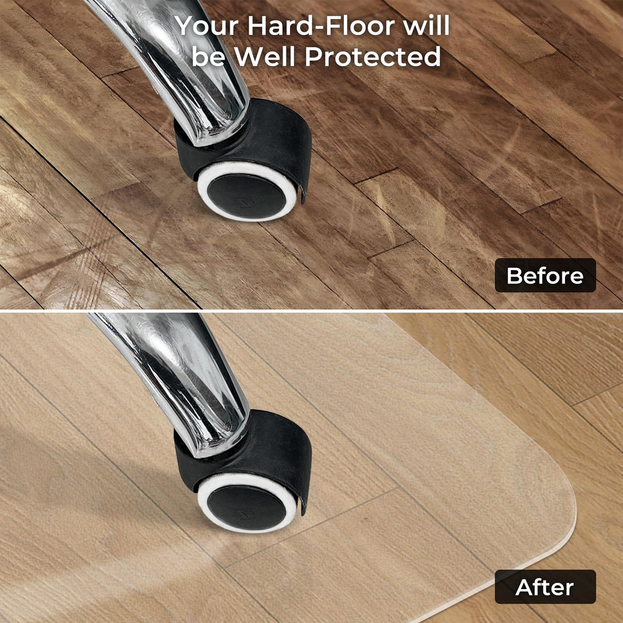 Office Chair Mat for Hard Wood Floors 36"x47" Heavy Duty Floor Protector Easy Clean