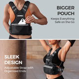Adjustable Weighted Vest PACEARTH Ironsand Weight Vest with Six 1.5-lb Adjustable Weights, 11-20 lbs Total, Big Zipper Pouch, Home Workout Weight Vest for Men and Women in Cardio and Strength Training