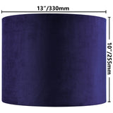 Dark Blue Velvet Drum Lamp Shade Modern Lampshade 13``Top×13``Bottom×10``High(Spider) Medium Lamp Shade for Table & Bedside Lamp Replacement Lampshades in Hand Crafted - By GO&SO
