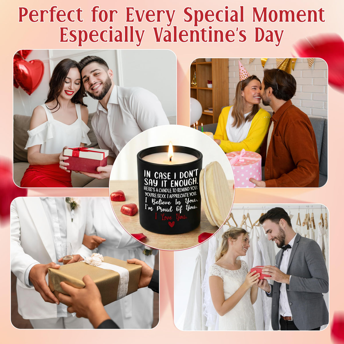 TEEZWONDER Anniversary Wedding Gifts for Women Men, Scented Candle 10 oz