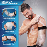 Blue Shoe Guys Reusable Waterproof Picc Line Cast Covers For Shower Arm, L/XL for Proper wound protection PICC Line Shower Cover and Waterproof Sleeve Protector for IV, Shower sleeve for Upper Arm