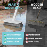 Floor Scrubber, Stainless Steel Wire Scrub Brush with Long Handle, Sturdy, Durable, and Corrosion-Resistant, Outdoor Surface Cleaning for Concrete Patios, Deck, Garden, Garage