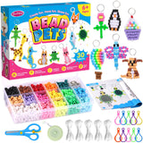 Beads for Crafts, Pony Beads Keychain Making Kit, Bead Pets for Kids Girls