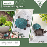Ionela Spare Key Hiders Outside Cast Iron Turtle Hidden Key Holder for Outside Hide A Key, Antique Blue