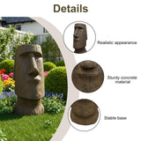 FlowLuxe 35.6" H Moai-Inspired Statue - Easter Island Head Sculpture for Indoor & Outdoor - Iconic Moai Design Statue for Garden Yard Patio Lawn Porch Decor