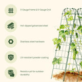 Vego Garden A-Frame Trellis Cucumber Cage for Garden & Pots, Rust-Resistant Tomato Stakes Heavy Gauge Plant Cage Trellis Support for Climbing Vegetables Plants 2 Pack