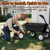 RONPOW 4.80/4.00-8 Flat Free Wheelbarrow Tire and Wheel, 16" Solid Puncture Proof Replacement Tires with 5/8" & 3/4" Bearings, 400Lbs Load, Universal Fit for Garden, Farm & Construction, 1Pack Black
