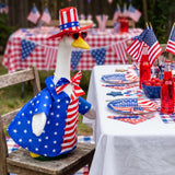 ComfyKit 1 Set 4th of July Porch Goose Outfit, Patriotic 250th Anniversary Clothes for 23 Inch Plastic or Cement Goose, Patio Yard Garden Decor