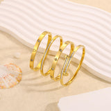 Camhanno Gold Bangle Bracelets for Women, 18K Gold Plated Stainless Steel Stackable Bangles, Non-Tarnish Trendy Jewelry, Ideal Gift for Birthday Anniversary