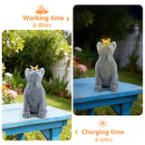 CIYSHO Dog Statue with Solar Butterfly, Cute French Bulldog Garden Statue Outdoor Decor for Outside Yard Lawn Patio Porch, Resin Garden Art Home Decorations Figurine, Dog Lovers Gifts for Women Mom