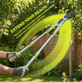 BeBecome 25"- 43" Tree Trimmer, Heavy Duty Bypass Loppers for Tree Branches, Sharp Steel Pruning Shears for 2 Inch Cutting, Garden Tool for Yard Trimming