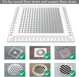 Shower Drain Hair Catcher/Drain Strainer/Shower Drain Cover for Bathroom Floor Drain, Stainless Steel and Silicone (Patented Product)