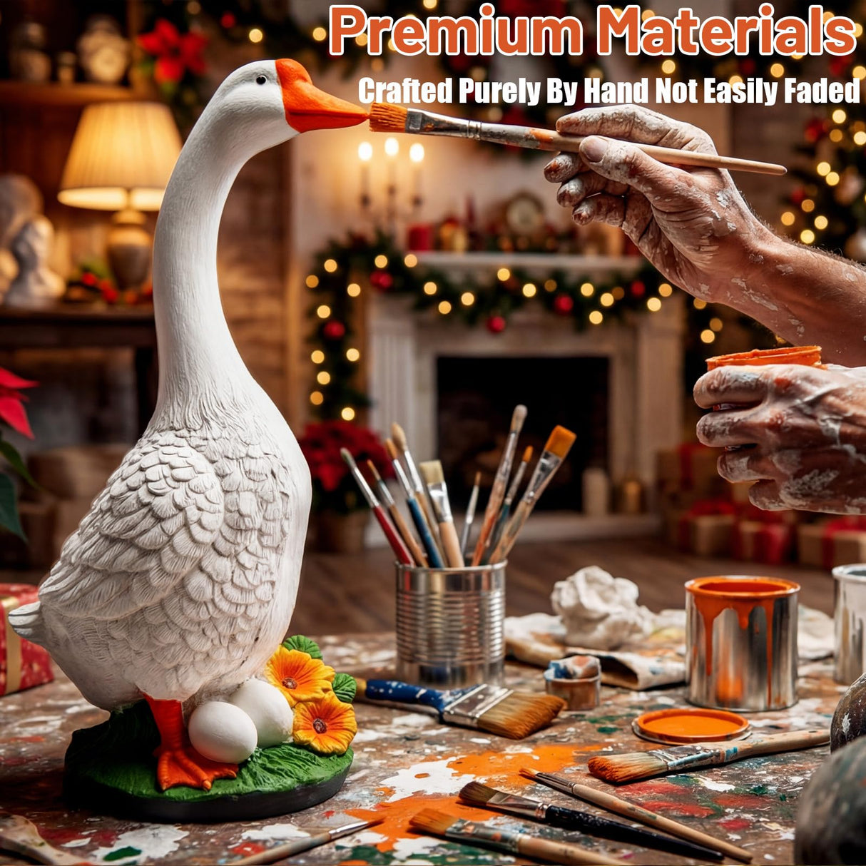vchin Large Porch Goose Statue, 23 inch Large Porch Goose Statue, Suitable for Porch, Balcony, Courtyard, Garden, Lawn Decor Unique Housewarming Gift