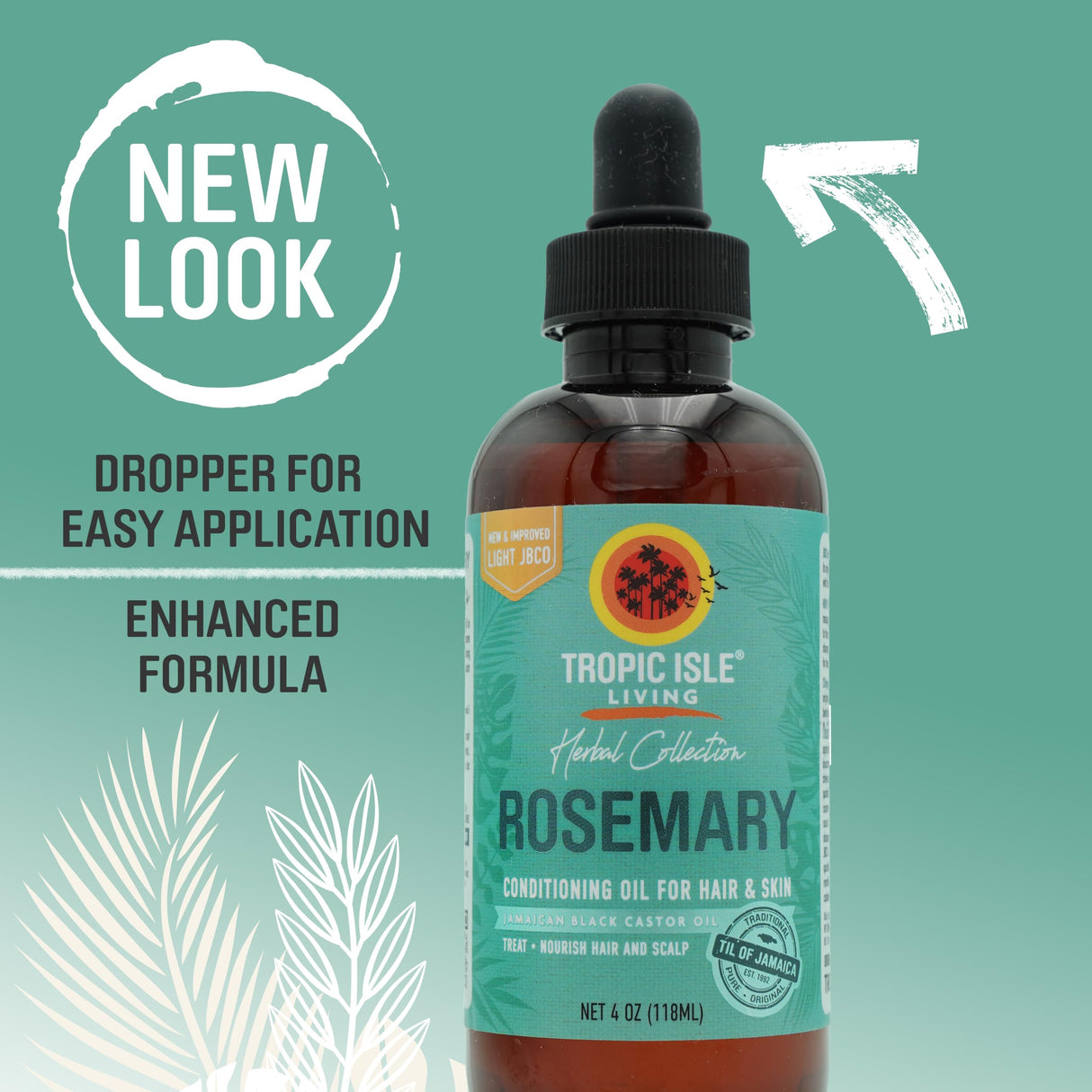 Herbal Collection Jamaican Black Castor Oil (Rosemary) 4oz | Revitalizing & Nourishing Oil for Hair, Skin & Scalp | Promotes Hair Growth, Stimulates Scalp & Adds Shine | Paraben-Free & Cruelty-Free