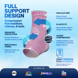 Modvel Foot & Ankle Brace Socks for Sprained Ankle Compression Sleeve - Plantar Fasciitis Relief Brace, Foot Support for pain Women & Men - Tendonitis & Arthritis Feet Sleeve, Stabilizing Ankles Wrap